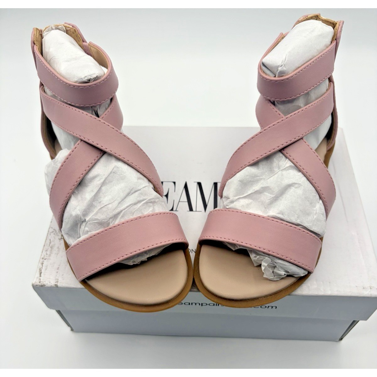 Dream Pairs Girls Open Toe Elastic Ankle Strap Flat Summer Sandals,Size...